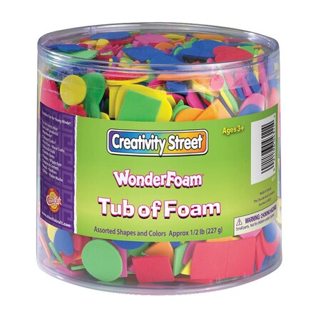 Creativity Street WonderFoam Craft Tub, Foam Shapes Assortment, 1/2lb, PK2 PAC4311